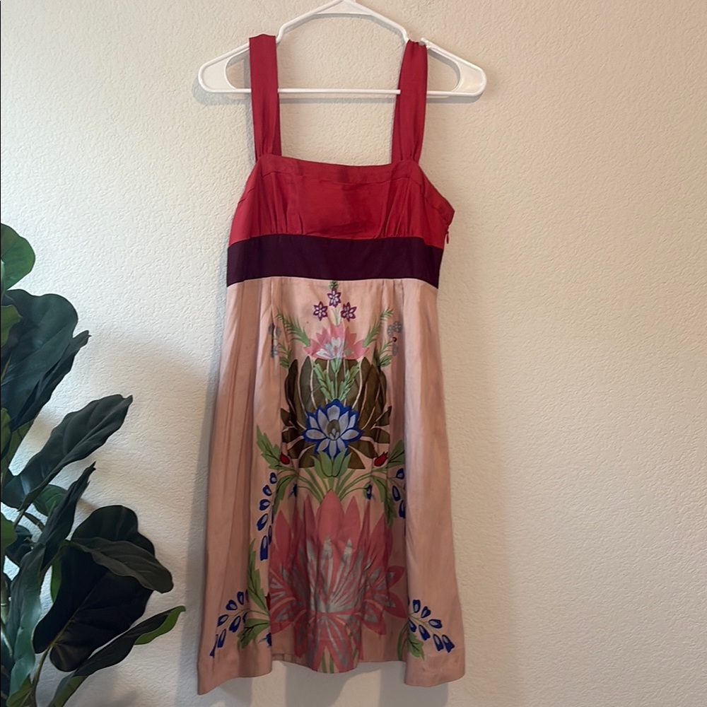 Anthropologie Beautiful lightweight Silk lotus print Dress